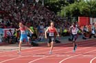 From left to right: Vladimir Krasnov (Russia), David Gollnow (Germany) and Nigel Levine (GB) in the 400 metres at the European Athletics Team Championships.